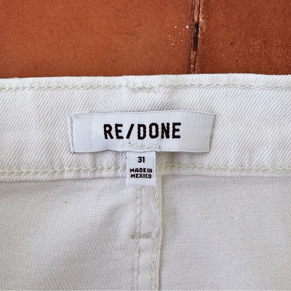 Sz 31 RE/DONE 70s Ultra High Rise Stove Pipe Raw Hem Jeans In Vintage White NWT - Picture 7 of 7